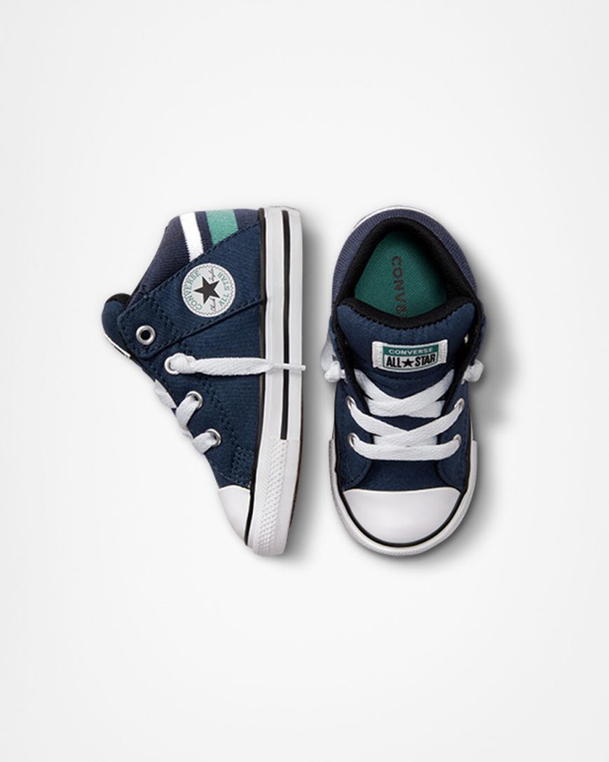 Zapatillas Altas Converse Chuck Taylor All Star Axel Varsity Niño Azul Marino Blancas | PE E47WL0